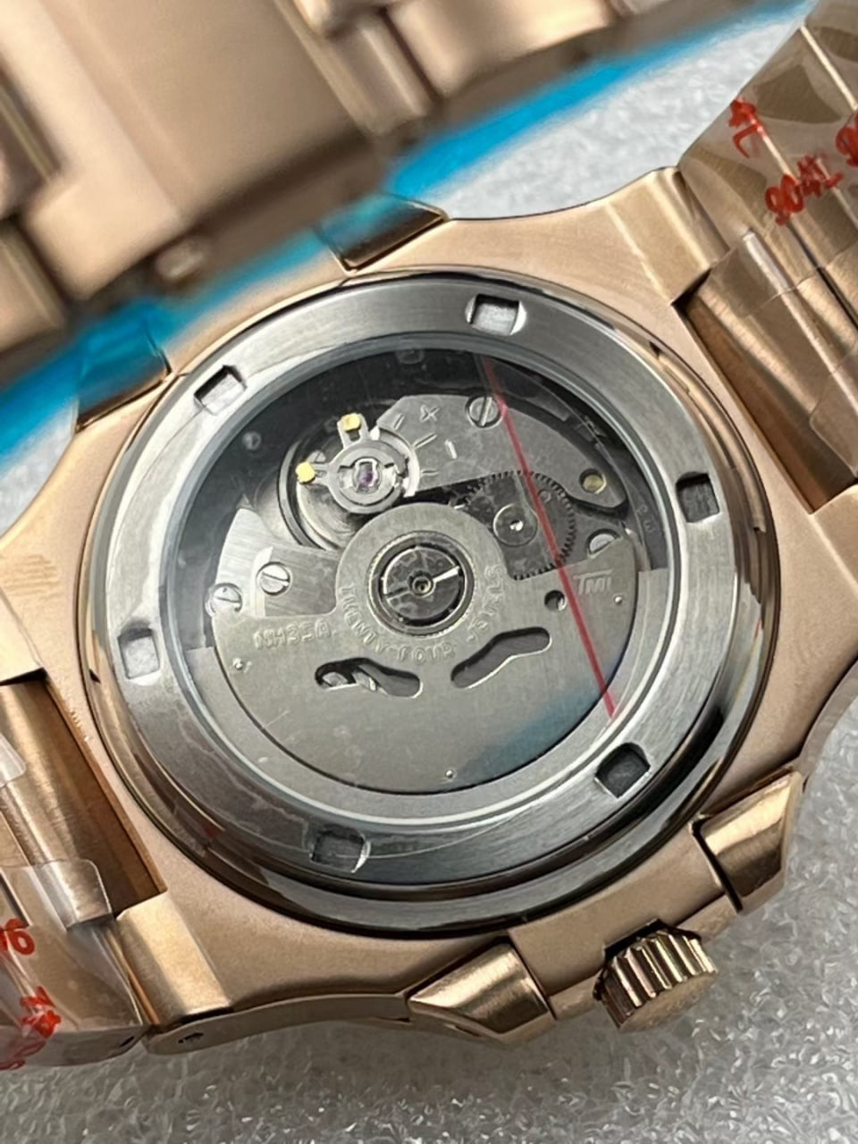 Nautilus Rose Gold Wine Red Mod (Diamond Bezel)