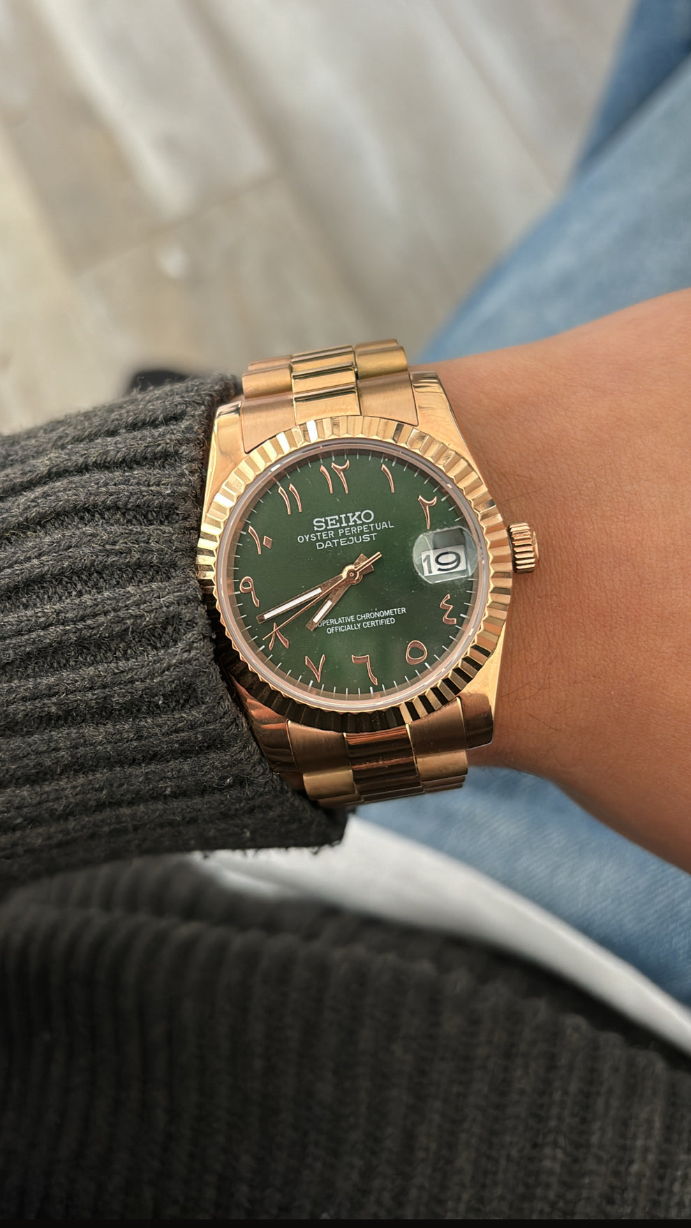 Datejust Rose Olive Mod (Arabic)