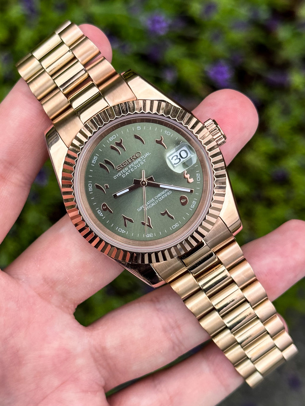 Datejust Rose Olive Mod (Arabic)