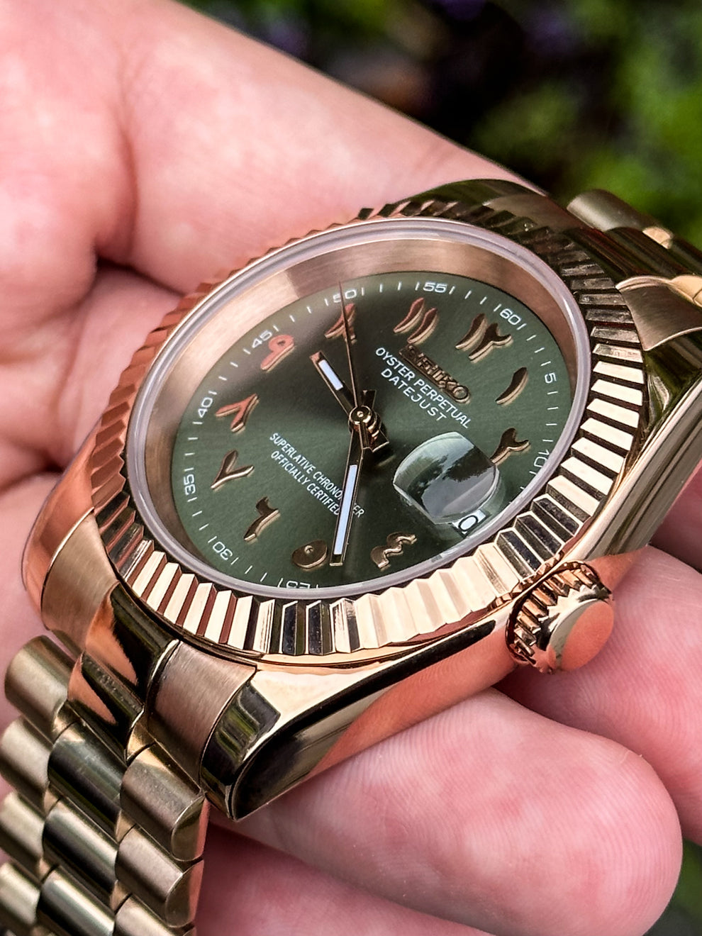 Datejust Rose Olive Mod (Arabic)