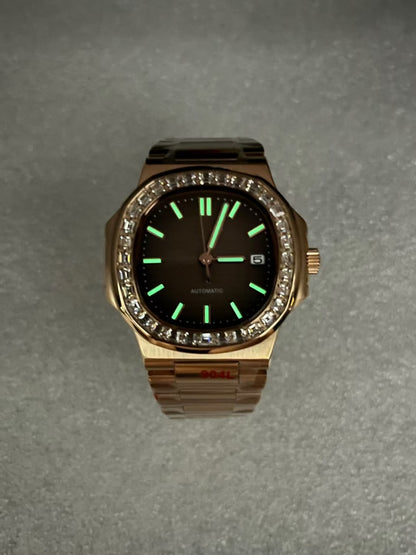 Nautilus Rose Gold Brown Mod (Diamond Bezel)