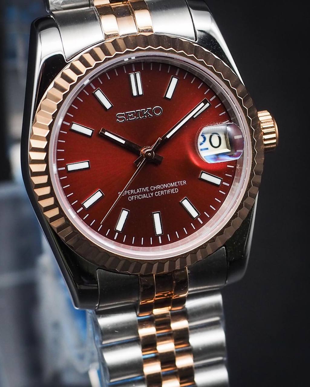 Datejust Rose Red Mod (Two Tone)
