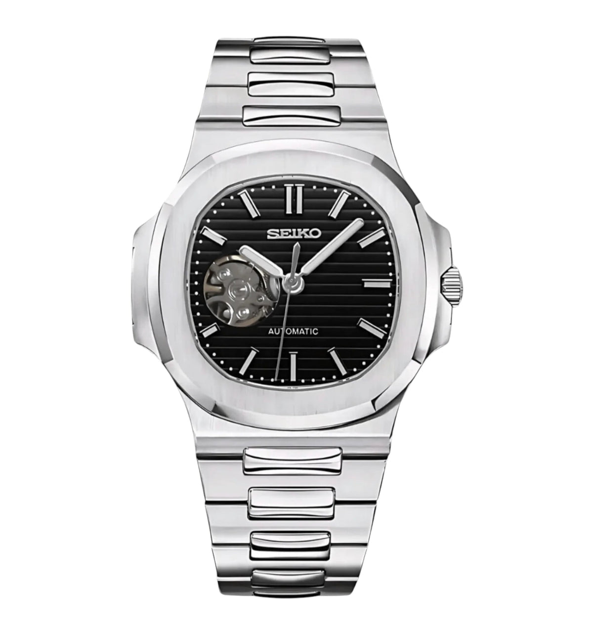 Nautilus Steel Black Mod (Open Heart)