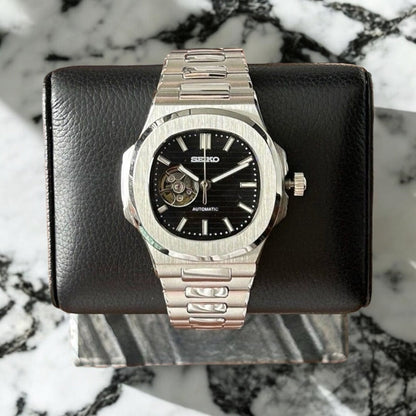 Nautilus Steel Black Mod (Open Heart)