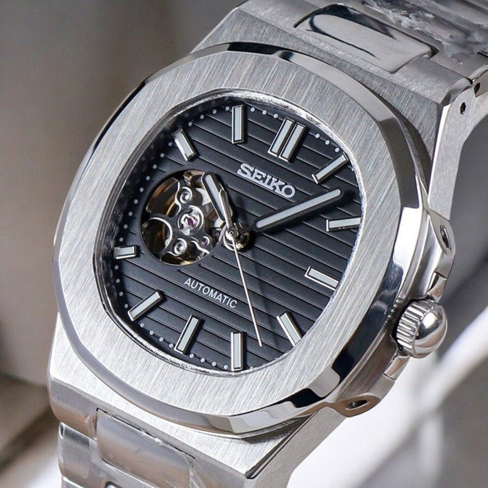 Nautilus Steel Black Mod (Open Heart)