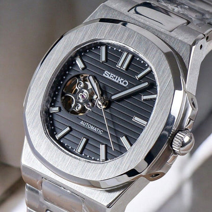 Nautilus Steel Black Mod (Open Heart)