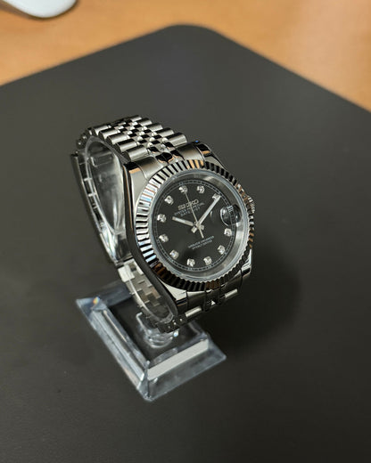 Datejust Black Pearl Mod (Diamond Indices)