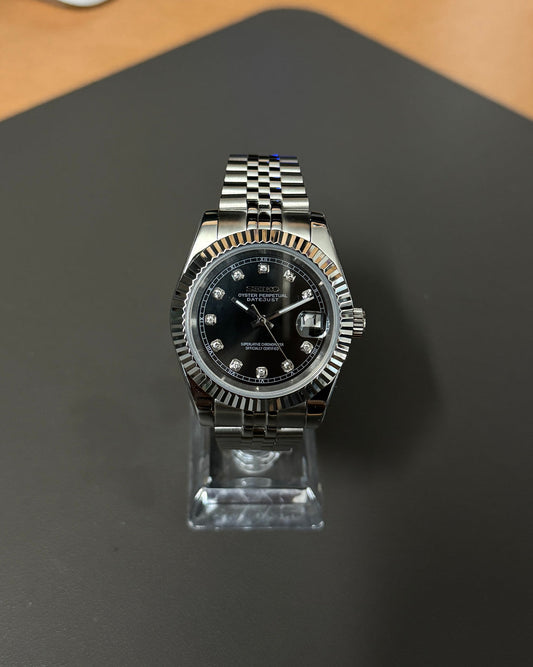 Datejust Black Pearl Mod (Diamond Indices)