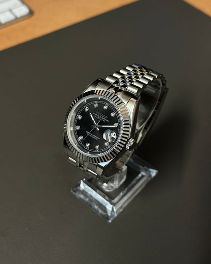 Datejust Black Pearl Mod (Diamond Indices)