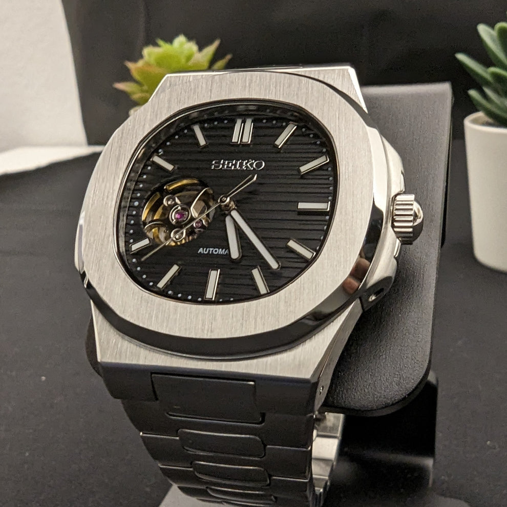 Nautilus Steel Black Mod (Open Heart)