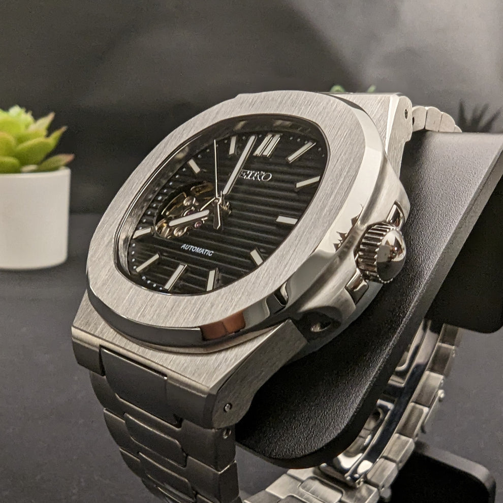 Nautilus Steel Black Mod (Open Heart)