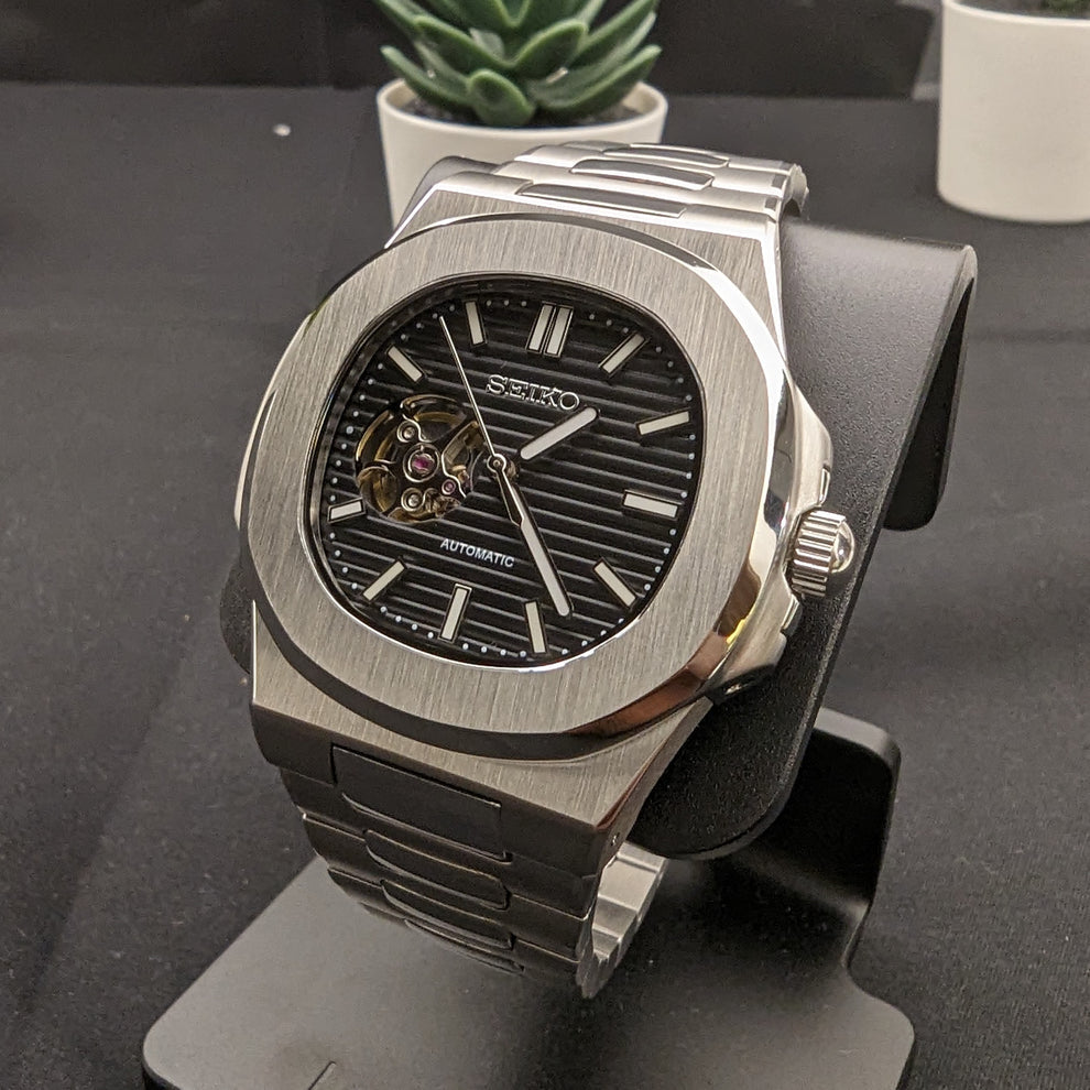 Nautilus Steel Black Mod (Open Heart)