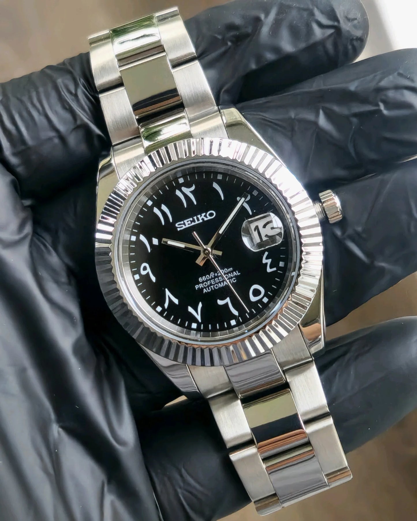 Datejust Steel Black Oyster Mod (Arabic)