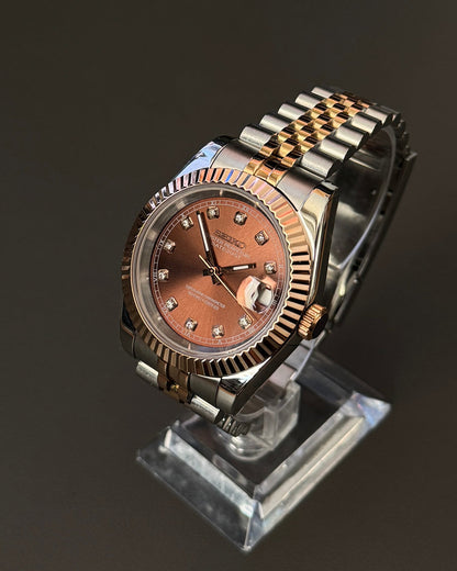 Datejust Brown Pearl Mod (Two Tone, Diamond Indices)