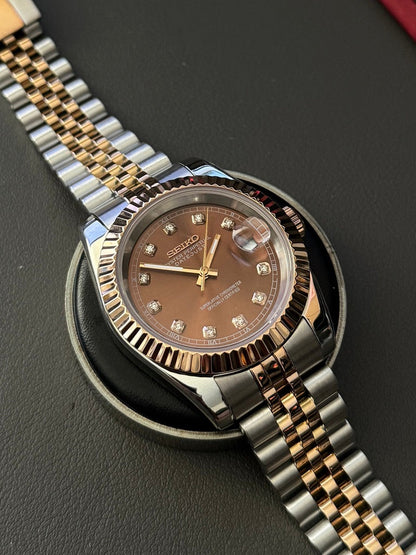 Datejust Brown Pearl Mod (Two Tone, Diamond Indices)