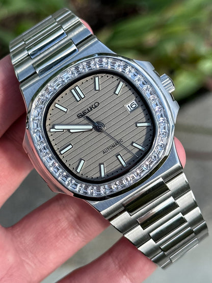 Nautilus Steel Beige Mod (Diamond Bezel)