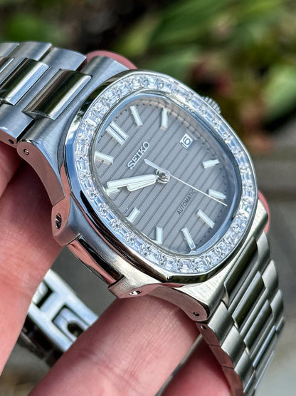 Nautilus Steel Beige Mod (Diamond Bezel)