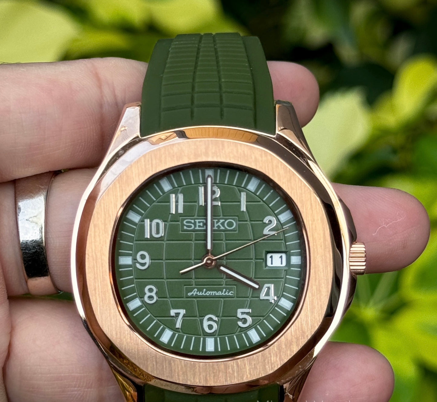 Aquanaut Green Rose Gold Mod