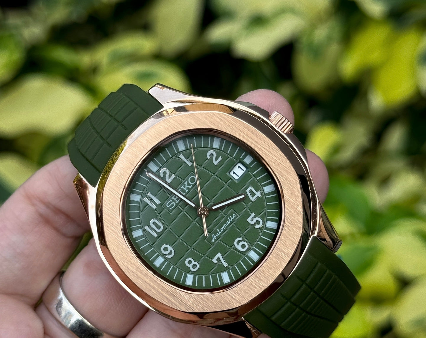 Aquanaut Green Rose Gold Mod