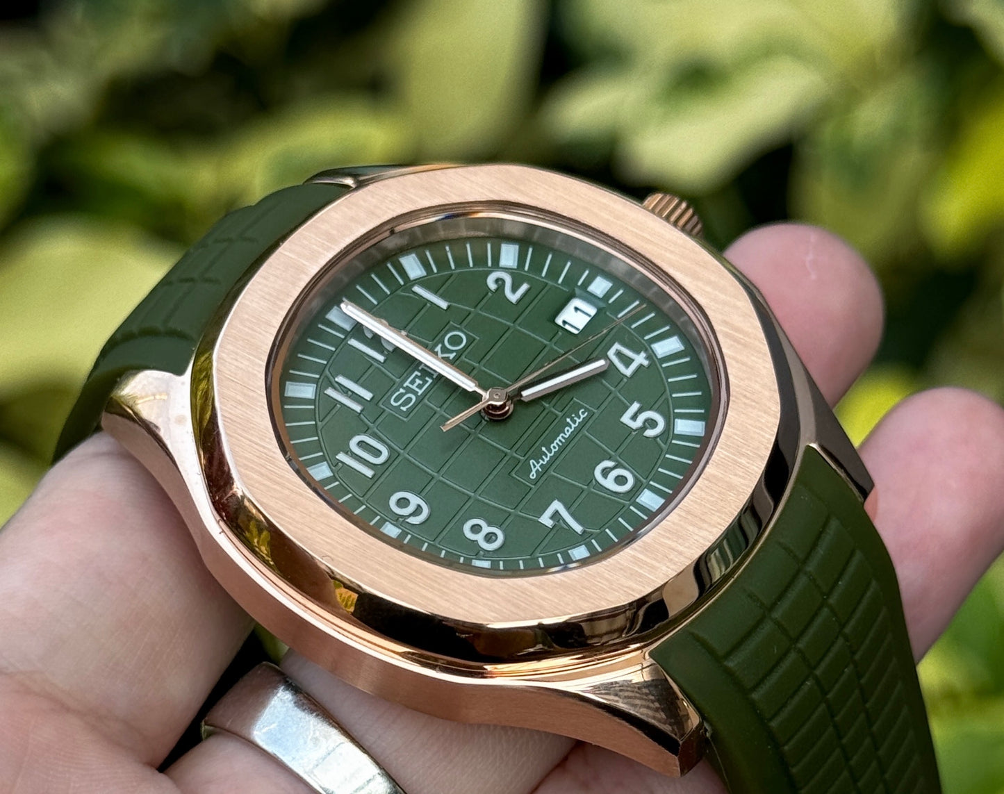 Aquanaut Green Rose Gold Mod