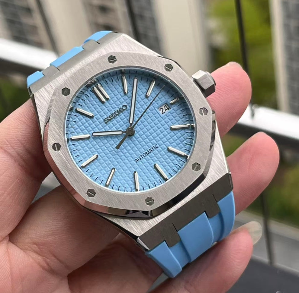 Royal Oak Ice Blue Mod (Rubber Strap)