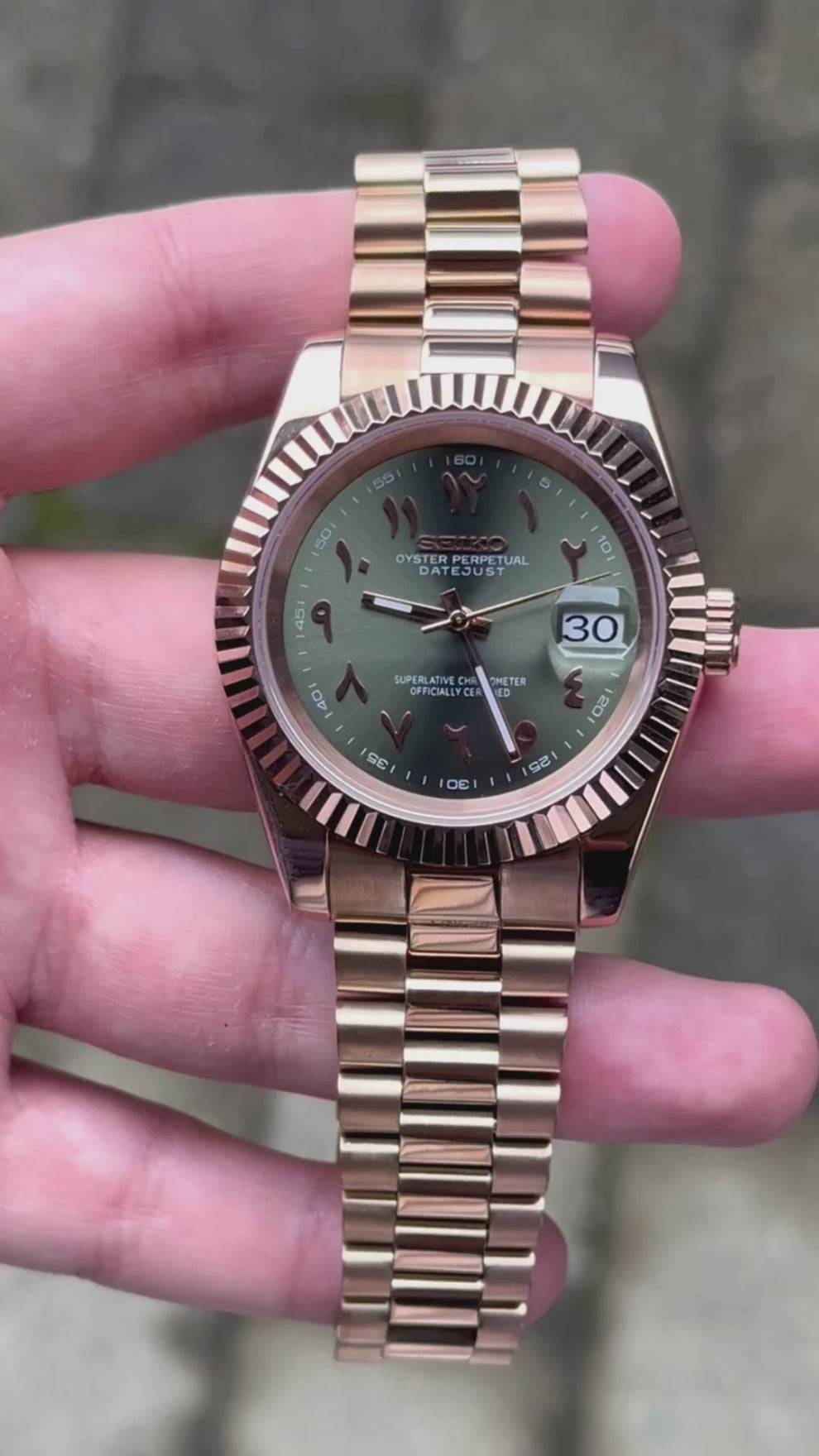 Datejust Rose Olive Mod (Arabic)