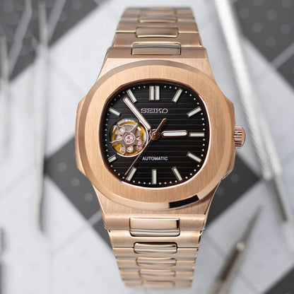 Nautilus Rose Gold Black Mod (Open Heart)