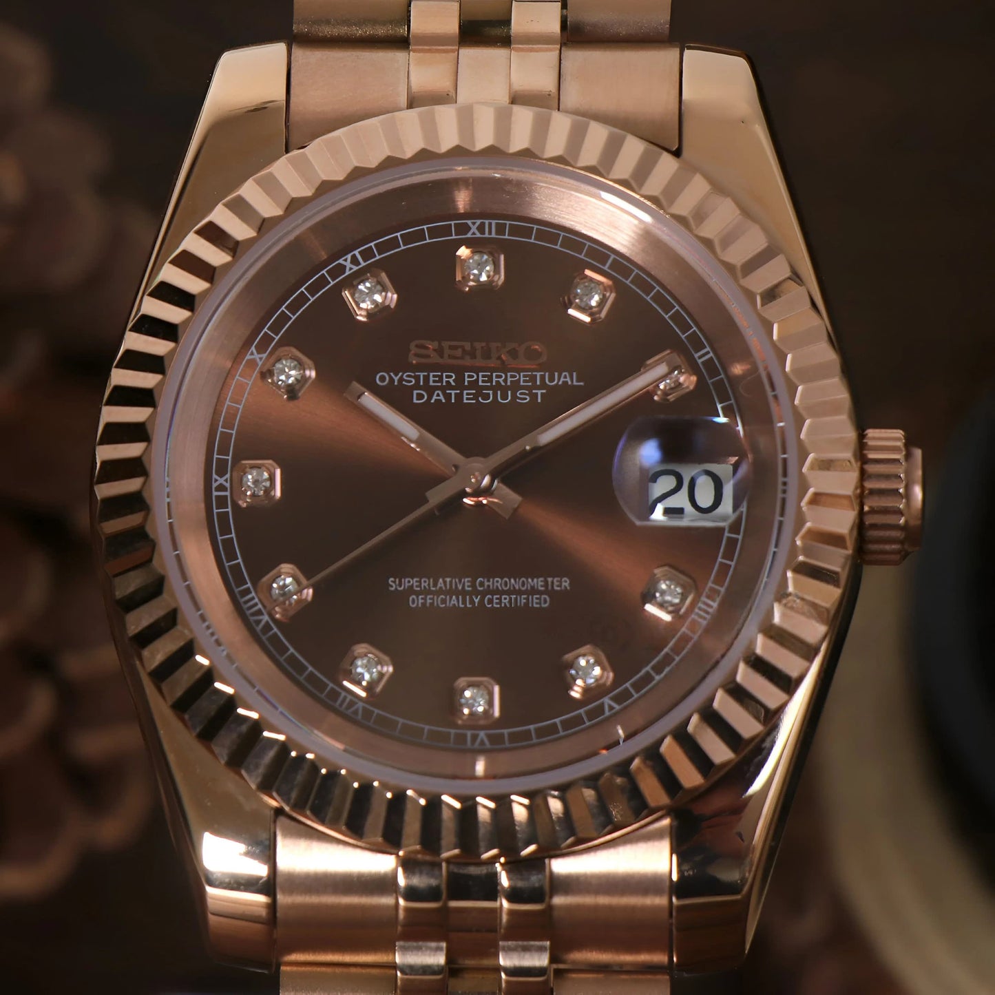 Datejust Rose Pearl Mod (Diamond Indices)
