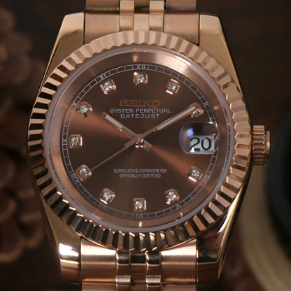 Datejust Rose Pearl Mod (Diamond Indices)