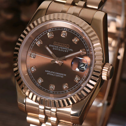 Datejust Rose Pearl Mod (Diamond Indices)
