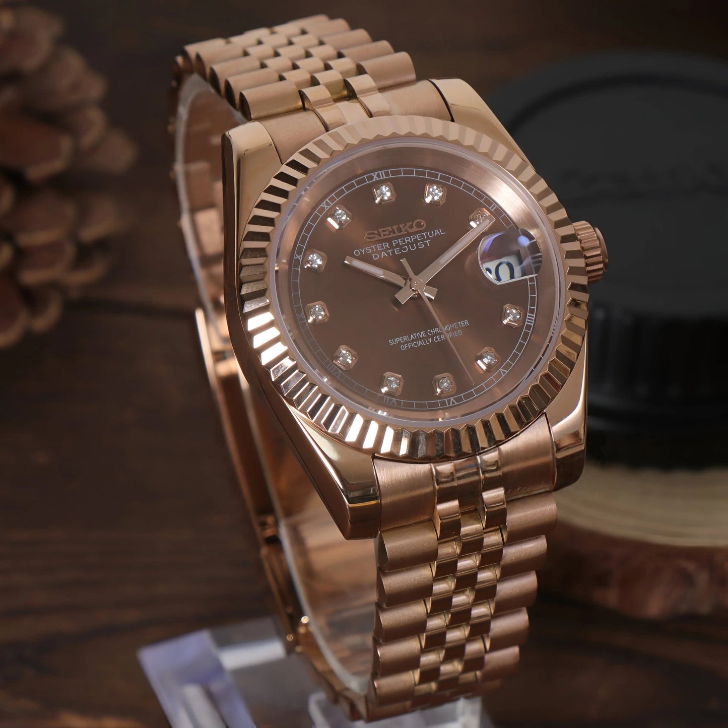 Datejust Rose Pearl Mod (Diamond Indices)