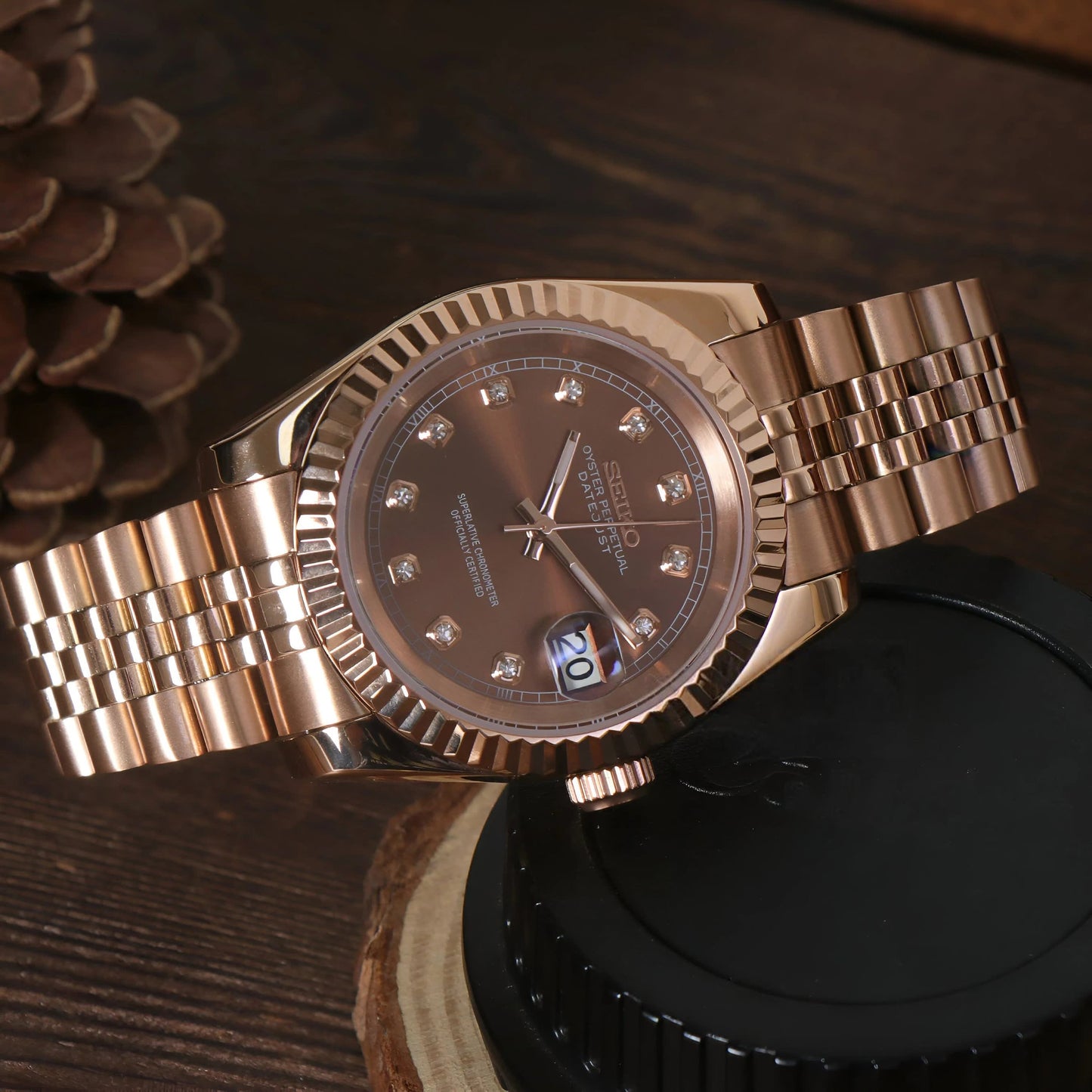 Datejust Rose Pearl Mod (Diamond Indices)