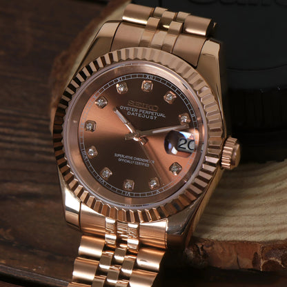 Datejust Rose Pearl Mod (Diamond Indices)